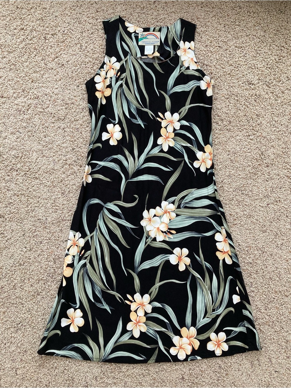 Black Floral Hawaiian Sleeveless dress